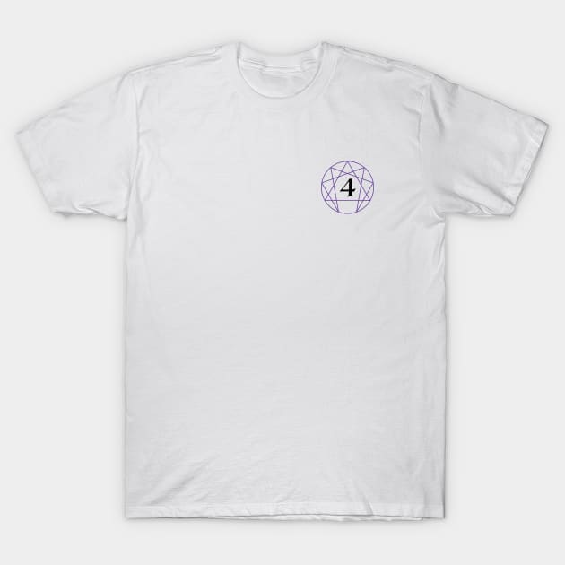 Enneagram Four - The Individualist (Number Only) T-Shirt by enneashop
